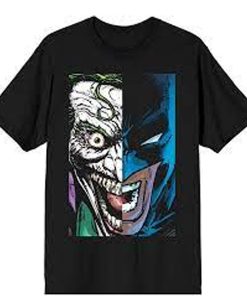 Batman Joker Batman Split Image t shirt