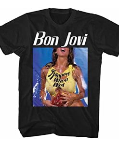 Bon Jovi Slippery When Wet Album Black t shirt