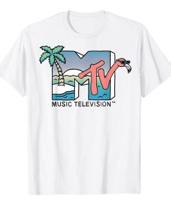 MTV Beach Island Flamingo Logo Vintage Graphic t shirt