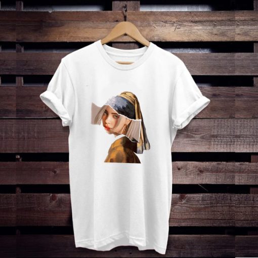 Billie Eilish x Girl with a Pearl Earring design t shirt