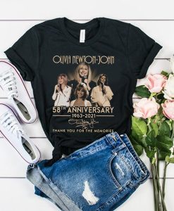 Olivia Newton John 58th anniversary t shirt