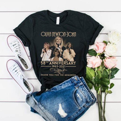 Olivia Newton John 58th anniversary t shirt