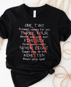 One Two Freddy's Coming For You Halloween movies T Shirt