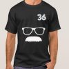 36 davis schneider glasses and moustache T-shirt